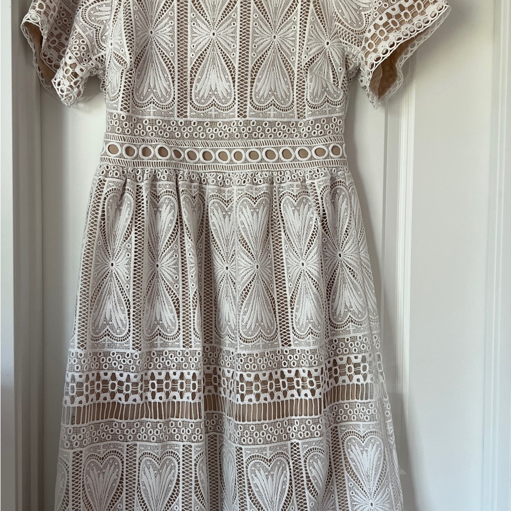 Polagram Cream Lace Detail Dress